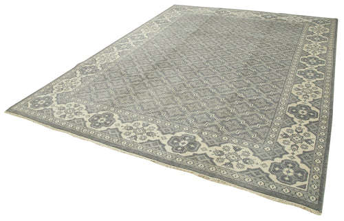 Tebriz Grey Classic Cotton Wool Handmade Area Rug 8'9'' x 11'9''