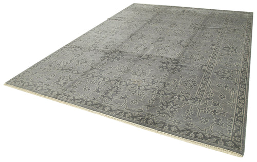 Tebriz Grey Classic Cotton Wool Handmade Area Rug 9'0'' x 12'2''