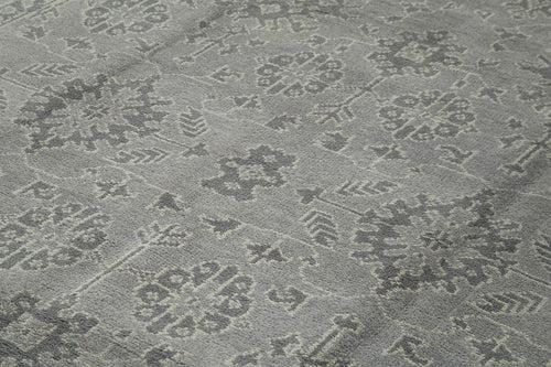 Tebriz Grey Classic Cotton Wool Handmade Area Rug 9'0'' x 12'2''