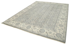 Tebriz Grey Classic Cotton Wool Handmade Area Rug 8'9'' x 11'11''