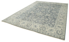 Tebriz Grey Classic Cotton Wool Handmade Area Rug 8'10'' x 12'1''