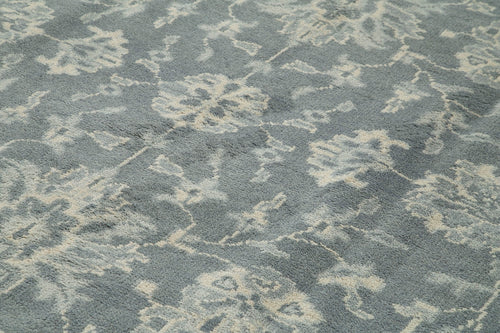 Tebriz Grey Classic Cotton Wool Handmade Area Rug 8'10'' x 12'1''