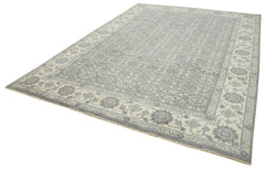 Tebriz Grey Classic Cotton Wool Handmade Area Rug 8'10'' x 11'11''