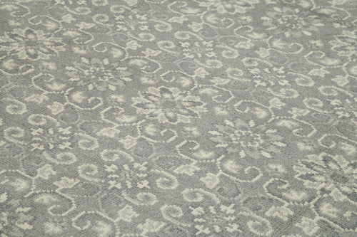 Tebriz Grey Classic Cotton Wool Handmade Area Rug 8'10'' x 11'11''