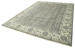 Tebriz Grey Classic Cotton Wool Handmade Area Rug 8'10'' x 11'11''