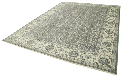 Tebriz Grey Classic Cotton Wool Handmade Area Rug 8'10'' x 11'11''