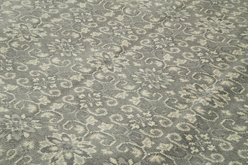 Tebriz Grey Classic Cotton Wool Handmade Area Rug 8'10'' x 11'11''