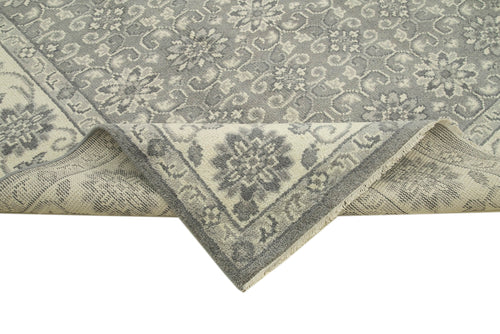 Tebriz Grey Classic Cotton Wool Handmade Area Rug 8'10'' x 11'11''