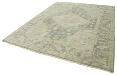 Tebriz Grey Classic Cotton Wool Handmade Area Rug 8'0'' x 9'9''