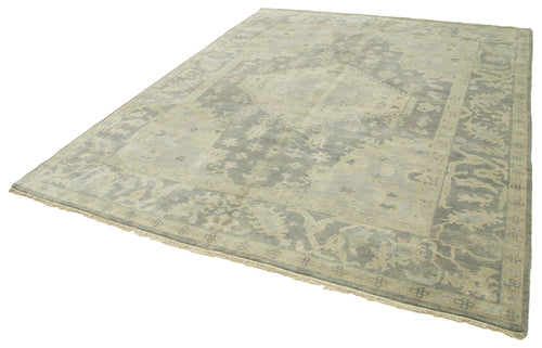 Tebriz Grey Classic Cotton Wool Handmade Area Rug 8'0'' x 9'9''