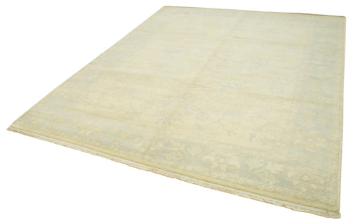 Tebriz Beige Classic Cotton Wool Handmade Area Rug 7'10'' x 9'8''