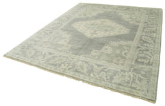 Tebriz Grey Classic Cotton Wool Handmade Area Rug 7'10'' x 9'8''