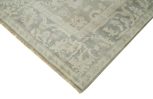 Tebriz Grey Classic Cotton Wool Handmade Area Rug 7'10'' x 9'8''