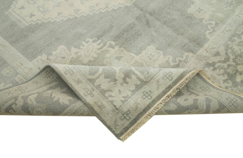 Tebriz Grey Classic Cotton Wool Handmade Area Rug 7'10'' x 9'8''