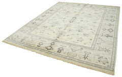 Tebriz Beige Classic Cotton Wool Handmade Area Rug 8'2'' x 9'11''