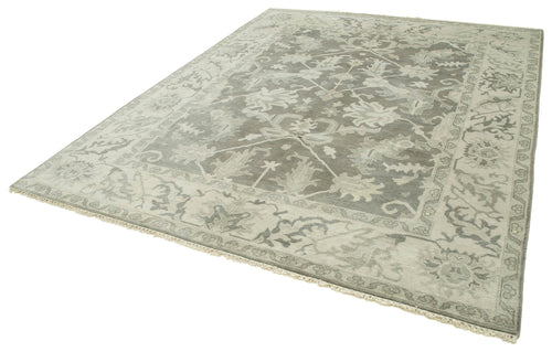 Handmade Area Rug - Classic Beige Wool Cotton 8x10 Vintage Turkish Carpet