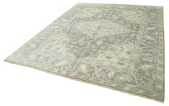 Tebriz Grey Classic Cotton Wool Handmade Area Rug 7'11'' x 9'7''