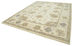 Tebriz Beige Classic Cotton Wool Handmade Area Rug 9'1'' x 11'9''
