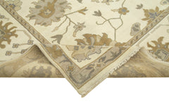 Tebriz Beige Classic Cotton Wool Handmade Area Rug 9'1'' x 11'9''