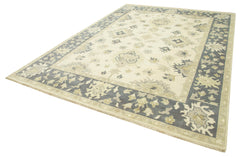 Handmade Area Rug – Classic Beige Cotton Wool Turkish Vintage Carpet 8'11''x11'11''