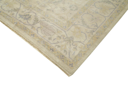 Handmade Area Rug – Classic Beige Wool Cotton Turkish Vintage Carpet 9'3''x11'11''