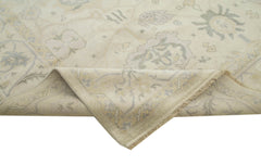 Handmade Area Rug – Classic Beige Wool Cotton Turkish Vintage Carpet 9'3''x11'11''