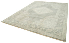 Tebriz Grey Classic Cotton Wool Handmade Area Rug 9'1'' x 12'0''