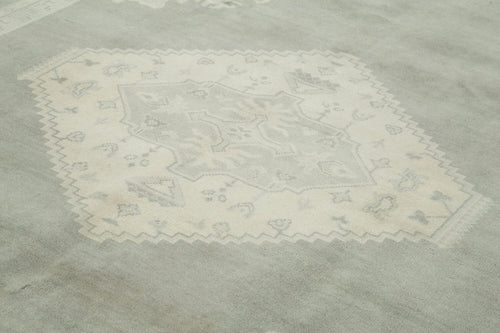 Tebriz Grey Classic Cotton Wool Handmade Area Rug 9'1'' x 12'0''