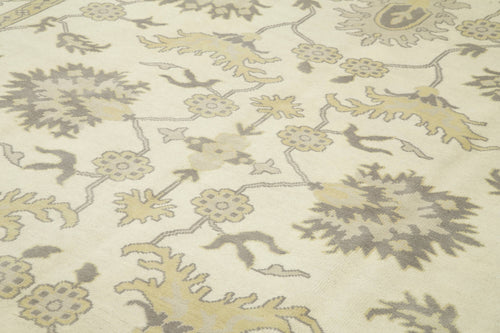 Tebriz Beige Classic Cotton Wool Handmade Area Rug 9'1'' x 12'0''