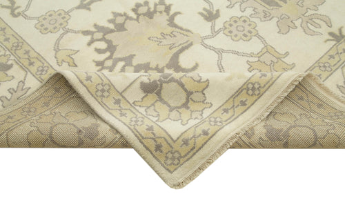 Tebriz Beige Classic Cotton Wool Handmade Area Rug 9'1'' x 12'0''