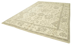 Tebriz Beige Classic Cotton Wool Handmade Area Rug 9'7'' x 13'7''