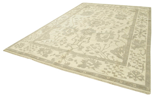 Tebriz Beige Classic Cotton Wool Handmade Area Rug 9'7'' x 13'7''