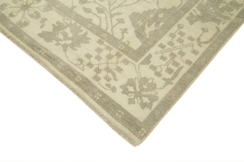 Tebriz Beige Classic Cotton Wool Handmade Area Rug 9'7'' x 13'7''