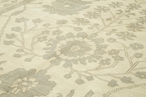 Tebriz Beige Classic Cotton Wool Handmade Area Rug 9'7'' x 13'7''