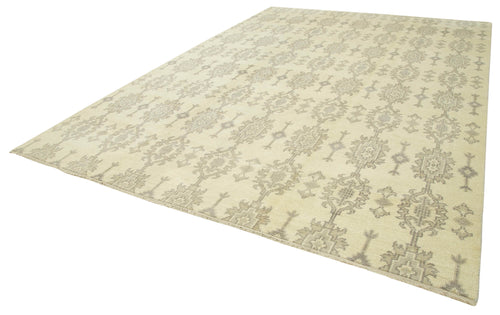 Tebriz Beige Classic Cotton Wool Handmade Area Rug 9'9'' x 13'8''
