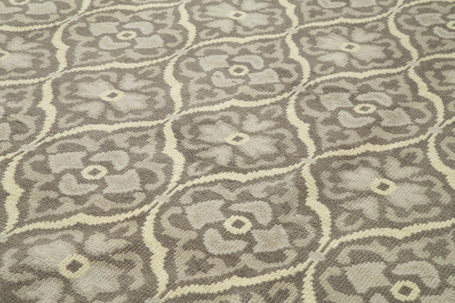 Tebriz Grey Classic Cotton Wool Handmade Area Rug 9'10'' x 13'9''