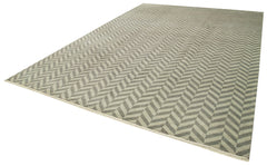 Tebriz Grey Classic Cotton Wool Handmade Area Rug 9'9'' x 13'11''
