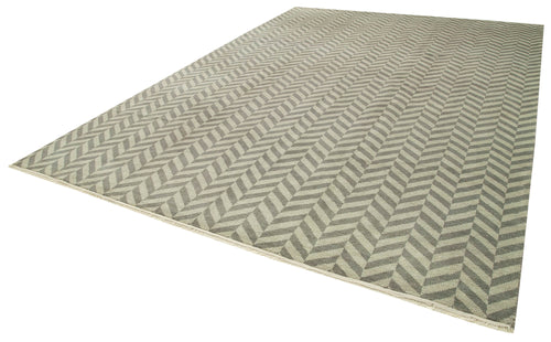 Tebriz Grey Classic Cotton Wool Handmade Area Rug 9'9'' x 13'11''