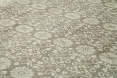 Tebriz Grey Classic Cotton Wool Handmade Area Rug 10'0'' x 13'9''