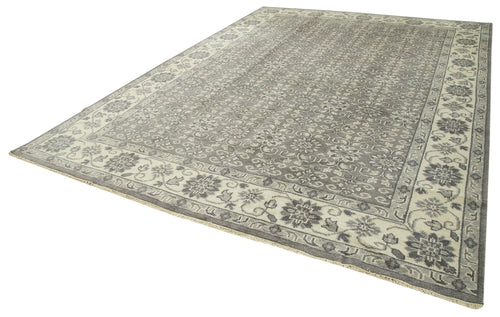 Tebriz Grey Classic Cotton Wool Handmade Area Rug 9'10'' x 13'10''