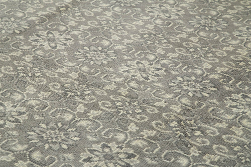 Tebriz Grey Classic Cotton Wool Handmade Area Rug 9'10'' x 13'10''