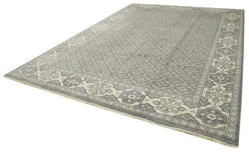 Tebriz Grey Classic Cotton Wool Handmade Area Rug 9'10'' x 13'10''