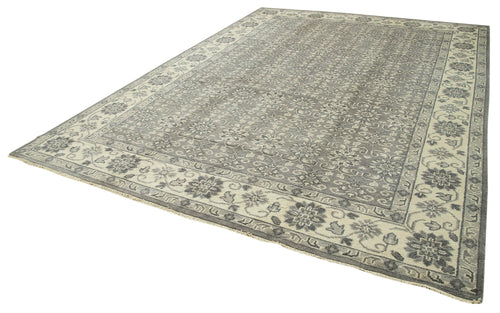 Tebriz Grey Classic Cotton Wool Handmade Area Rug 9'9'' x 13'9''
