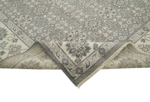 Tebriz Grey Classic Cotton Wool Handmade Area Rug 9'9'' x 13'9''
