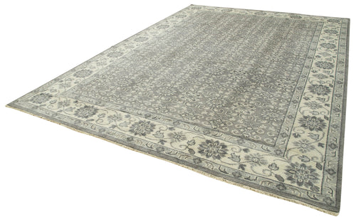 Tebriz Grey Classic Cotton Wool Handmade Area Rug 9'9'' x 13'11''