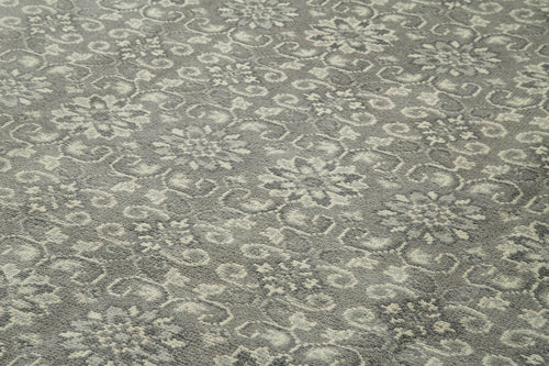 Tebriz Grey Classic Cotton Wool Handmade Area Rug 9'9'' x 13'11''