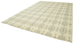 Tebriz Beige Classic Cotton Wool Handmade Area Rug 9'11'' x 13'9''