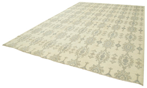 Tebriz Beige Classic Cotton Wool Handmade Area Rug 9'11'' x 13'9''