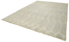 Tebriz Grey Classic Cotton Wool Handmade Area Rug 9'10'' x 13'7''
