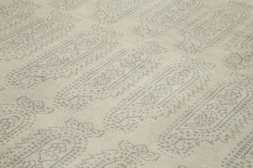 Tebriz Grey Classic Cotton Wool Handmade Area Rug 9'10'' x 13'7''